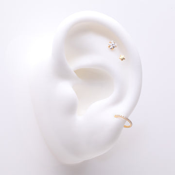 3 Pcs of Assorted Dainty Stars Pure24K Titanium Stud & Clicker Package